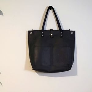 Real Leather Laptop Bag, Black